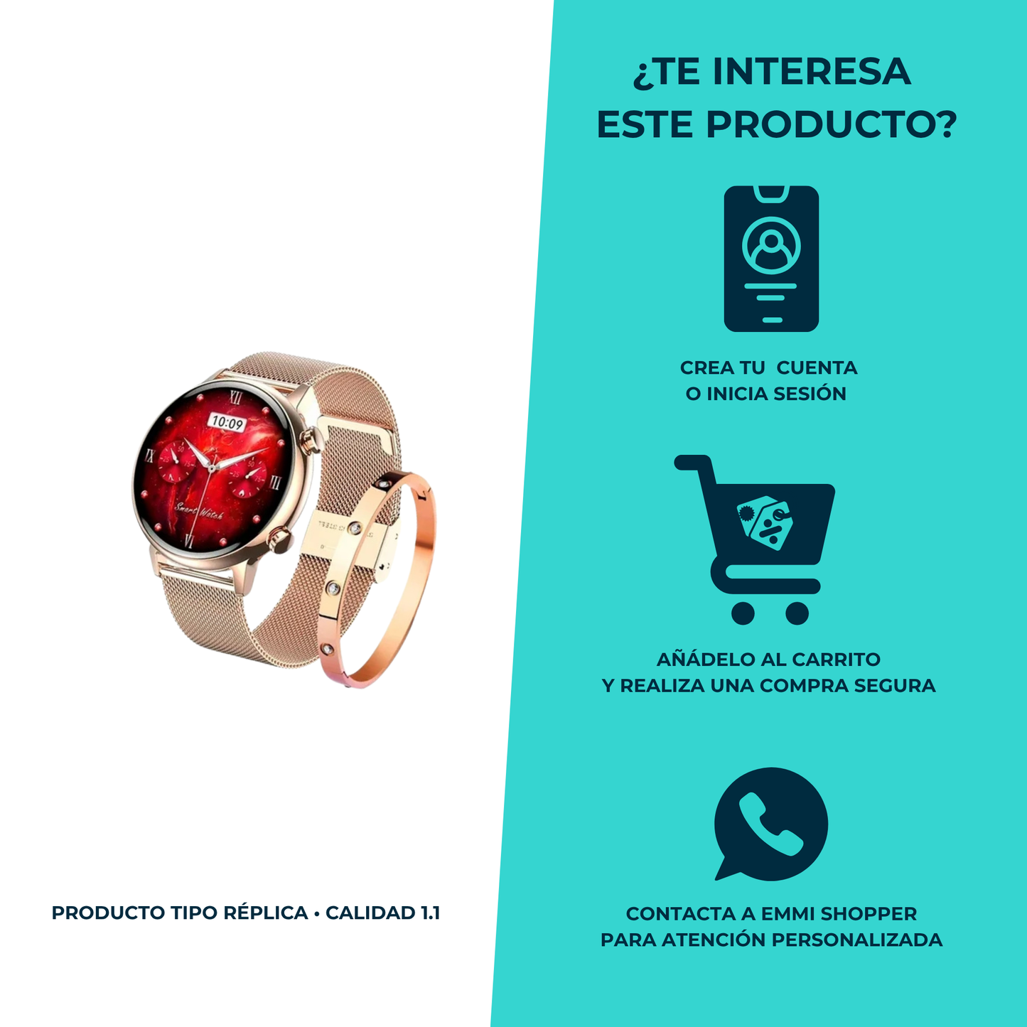 Smartwatch estilo G‑Tide Romance elegante para mujer