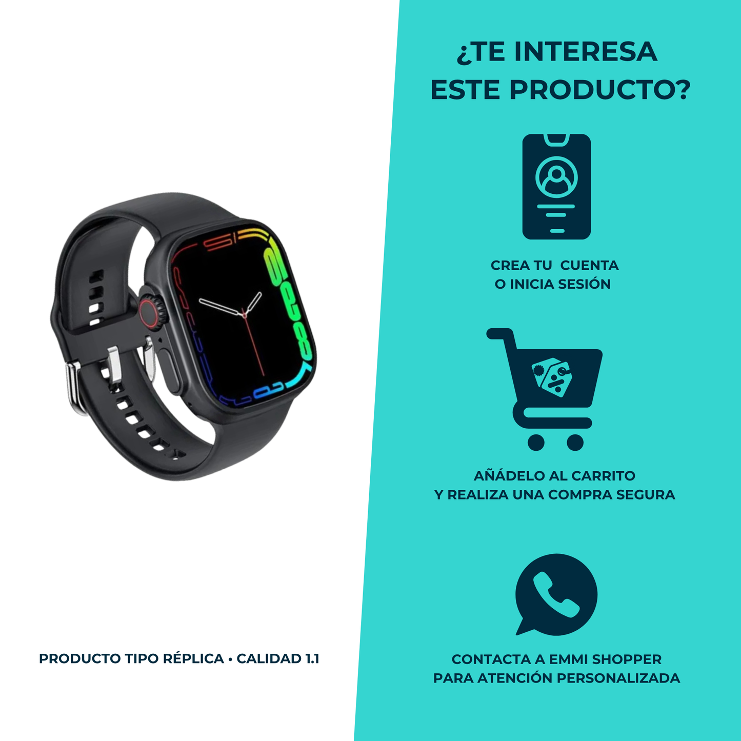 Smartwatch estilo G‑Tide Style – Pantalla HD sumergible