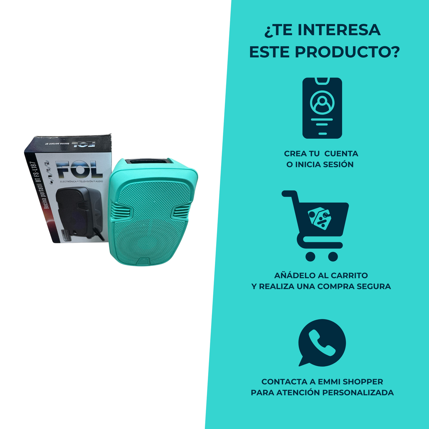 Bocina FOL modelo FS L187 Portátil Digital Radio FM