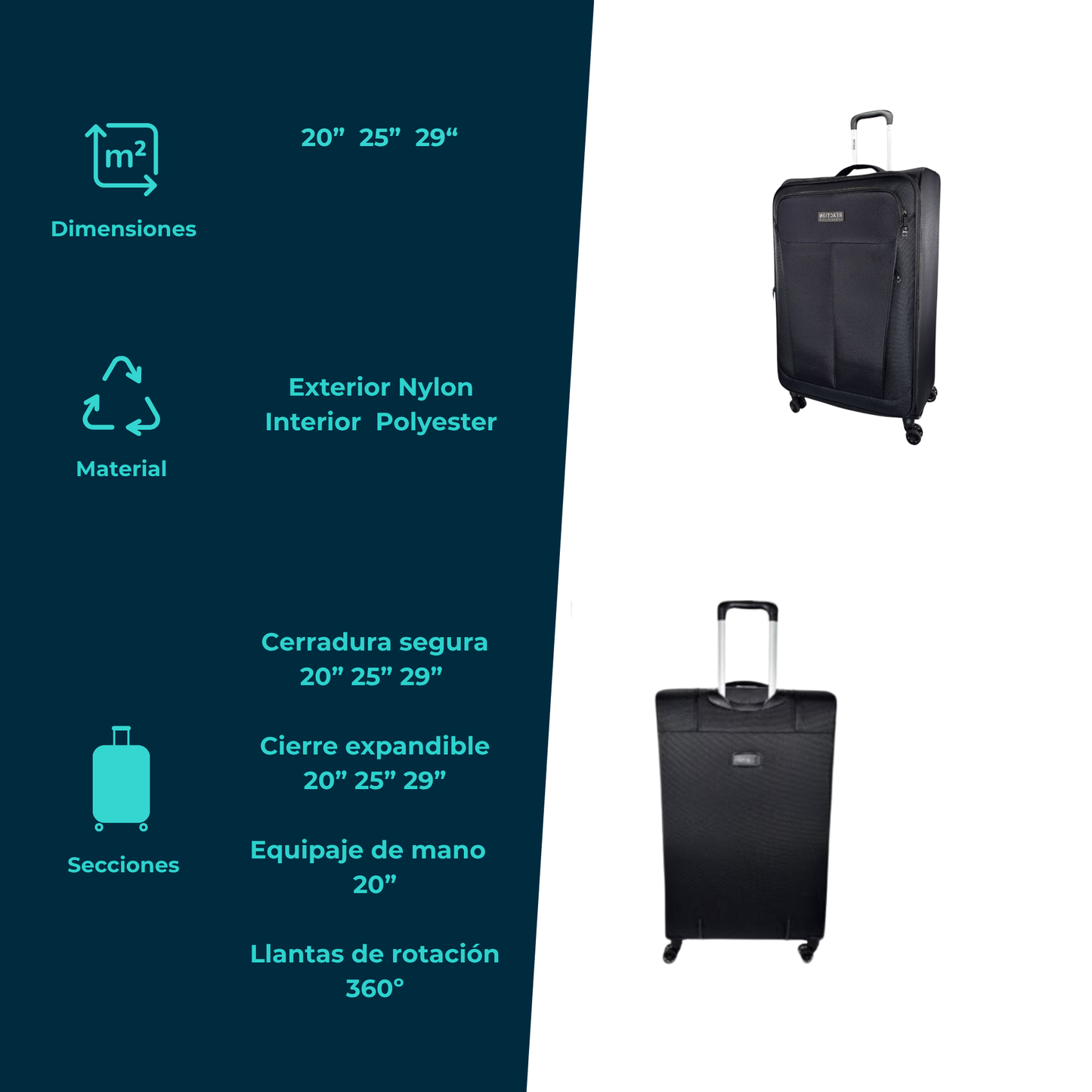 Maleta Suave Kenneth Cole Rockefeller 360° 20” / 25” / 29”