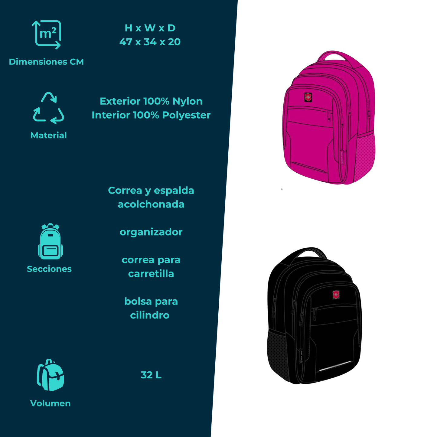 Mochila Royal Swiss Diseño Compacto y Estilo Casual