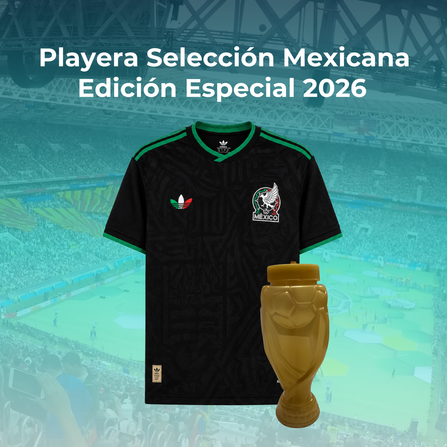Jersey Playera Selección Mexicana Edición Conmemorativa 2026 Negra