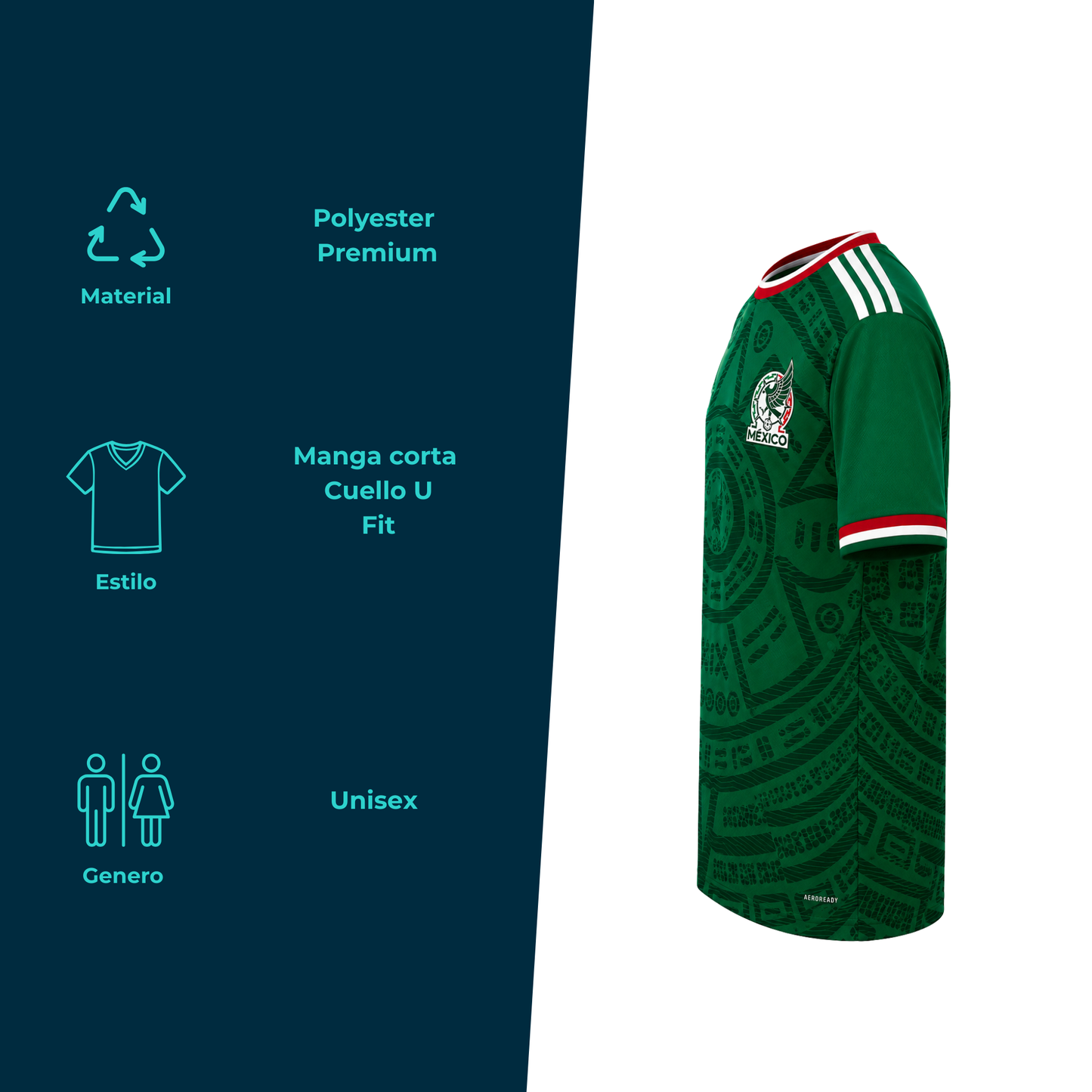 Jersey Playera Selección Mexicana Estampada Edición Fan