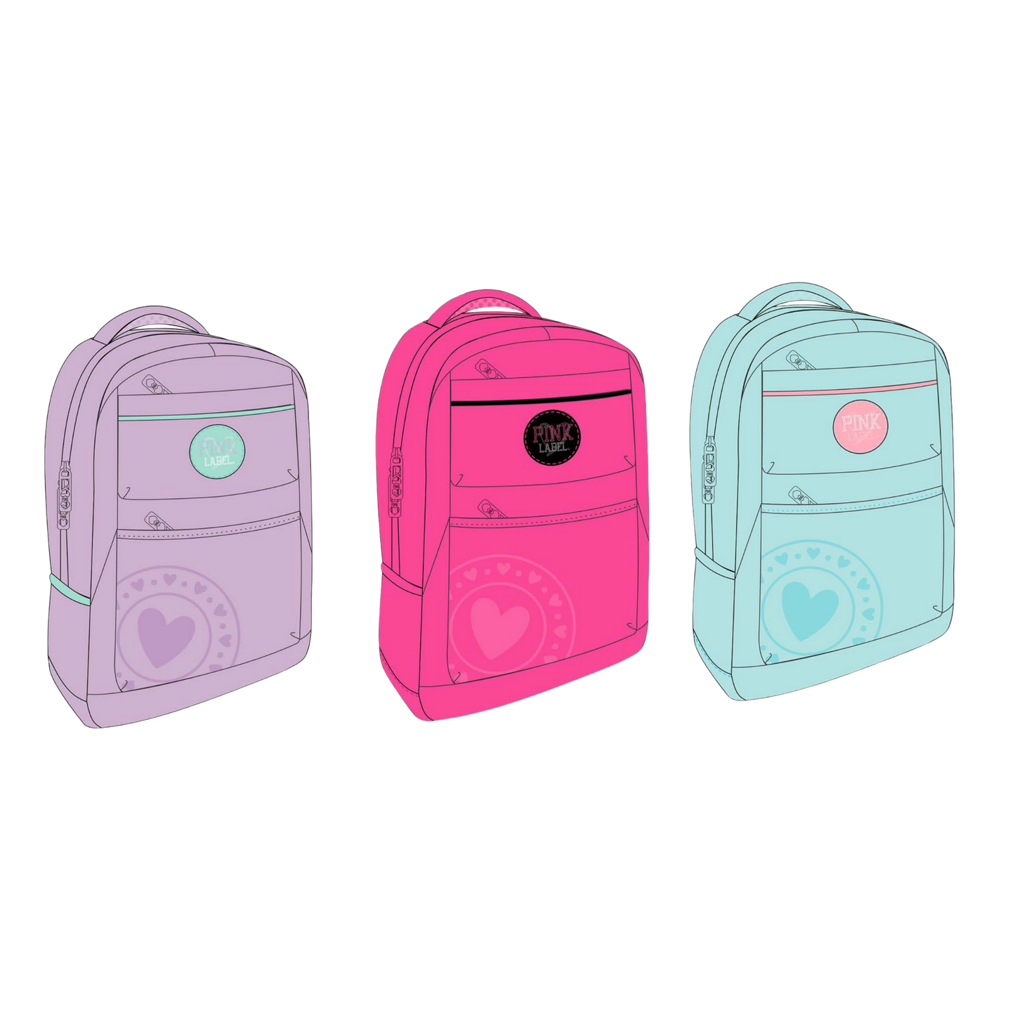 Mochila Pink Label Menta con Detalles Rosados