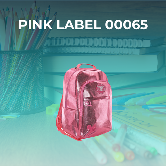 Mochila Original Pink Label color Rosa y Plateado Metálico