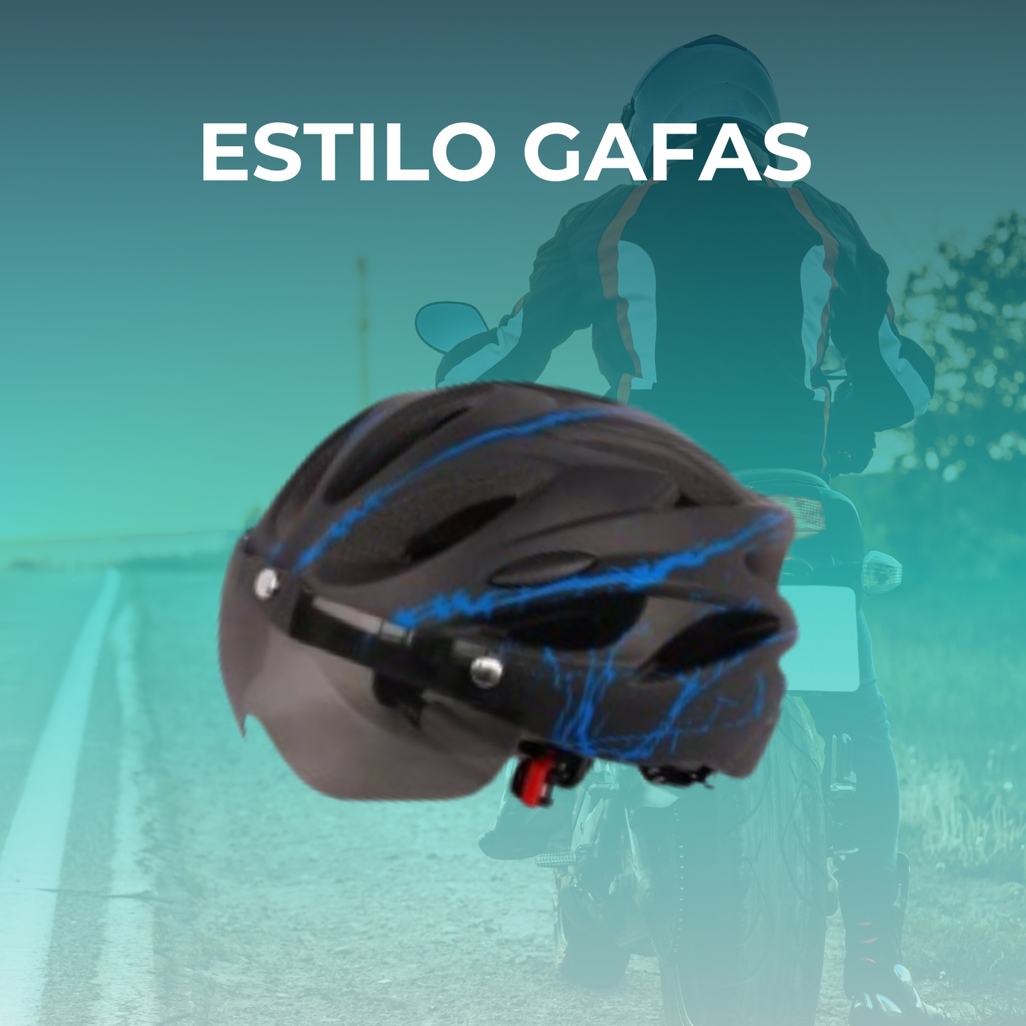 Casco de Bicicleta con Gafas Integradas y Visera Magnética
