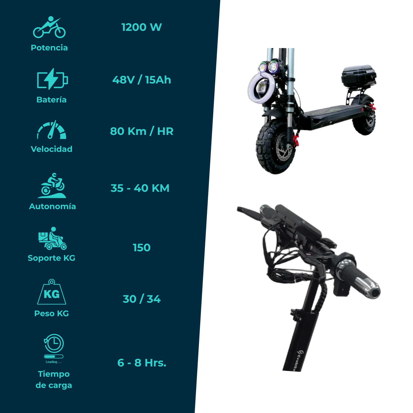 Scooter Eléctrico Plegable EVOBIKE M2