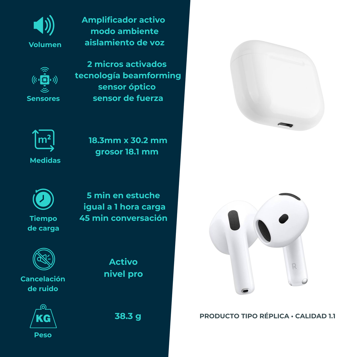 Audífonos inalámbricos estilo Pro 4 – Entrada Tipo C Alta fidelidad