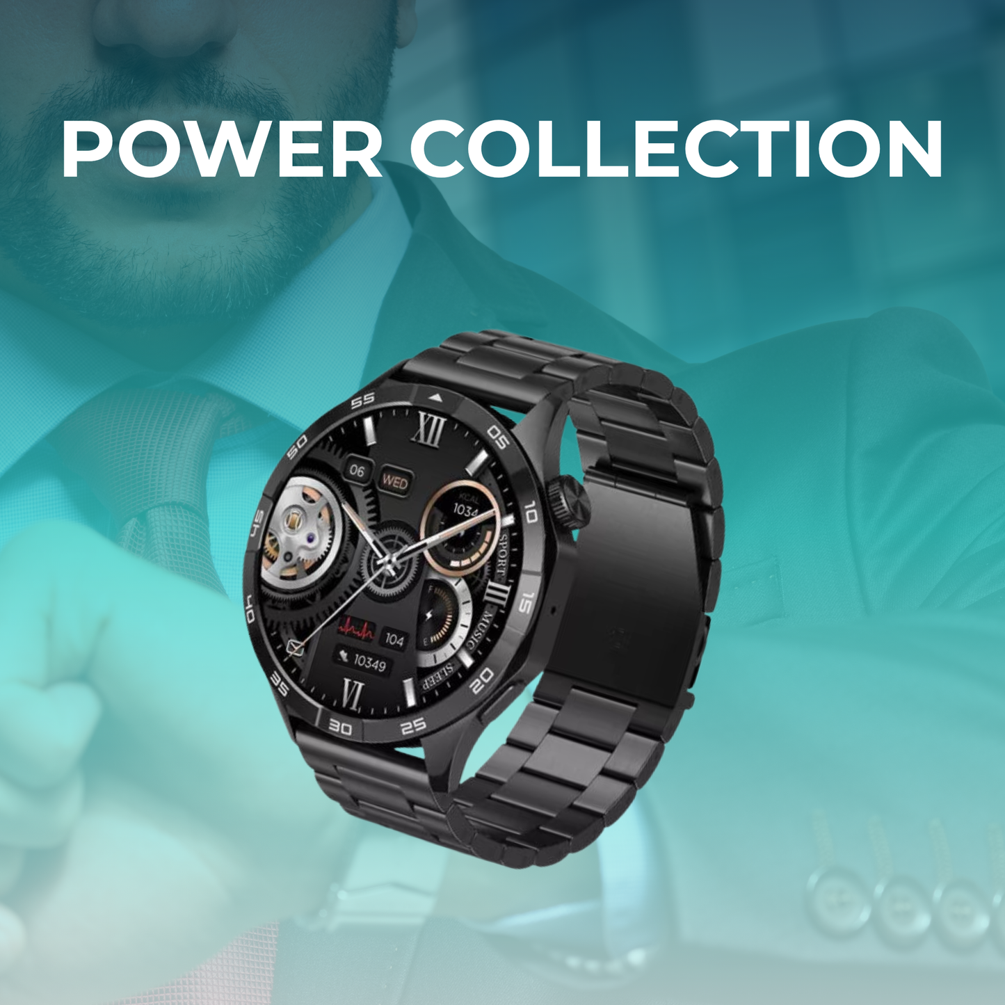 Smartwatch estilo G-Tide Power correa metálica y diseño elegante