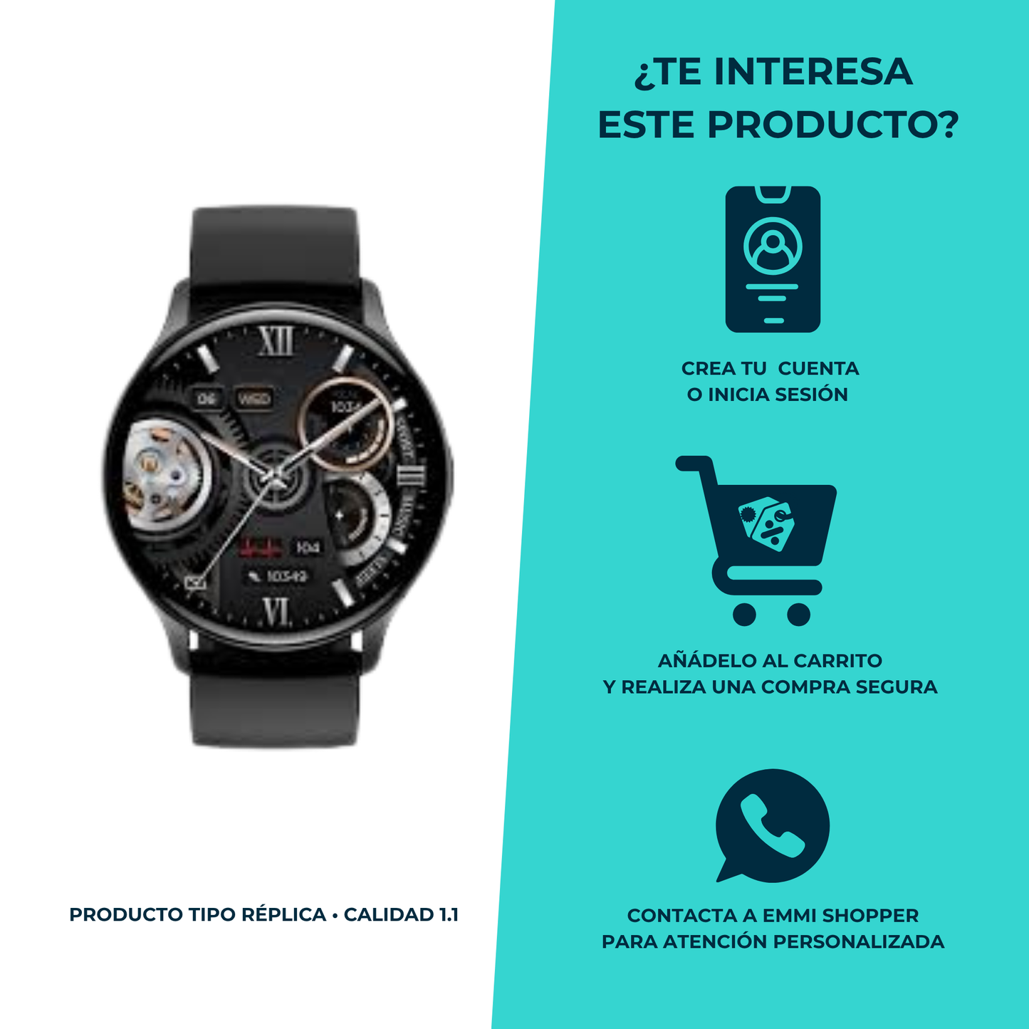 Smartwatch estilo G‑Tide R5 – Deportivo y resistente al agua