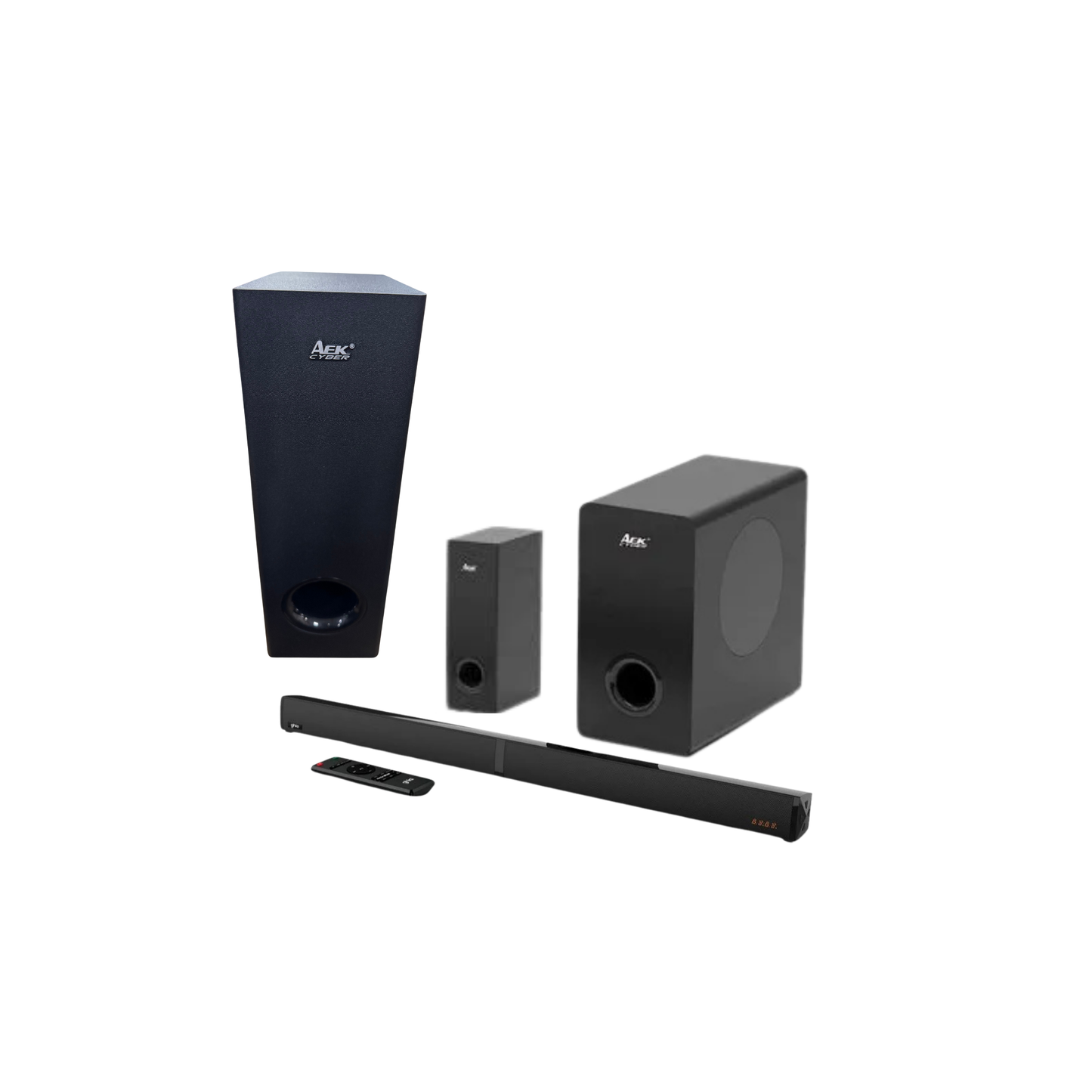 Home Theater AEK Cyber BS – Sonido Envolvente 2.1 con Bluetooth y Subwoofer