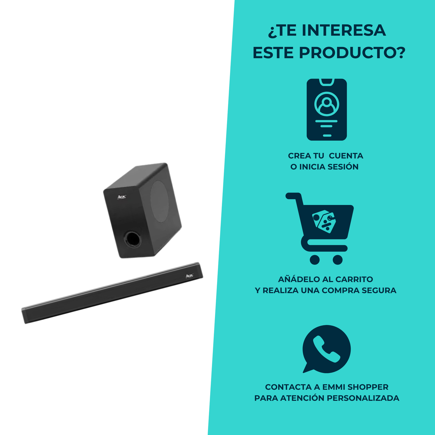 Home Theater AEK Cyber BS – Sonido Envolvente 2.1 con Bluetooth y Subwoofer
