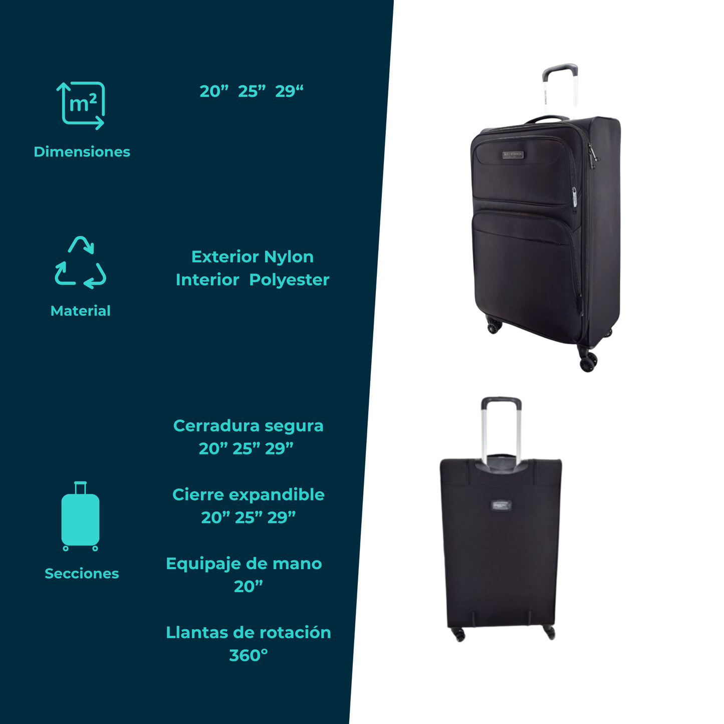 Maleta Suave Kenneth Cole New York 360° 20” / 25” / 29”