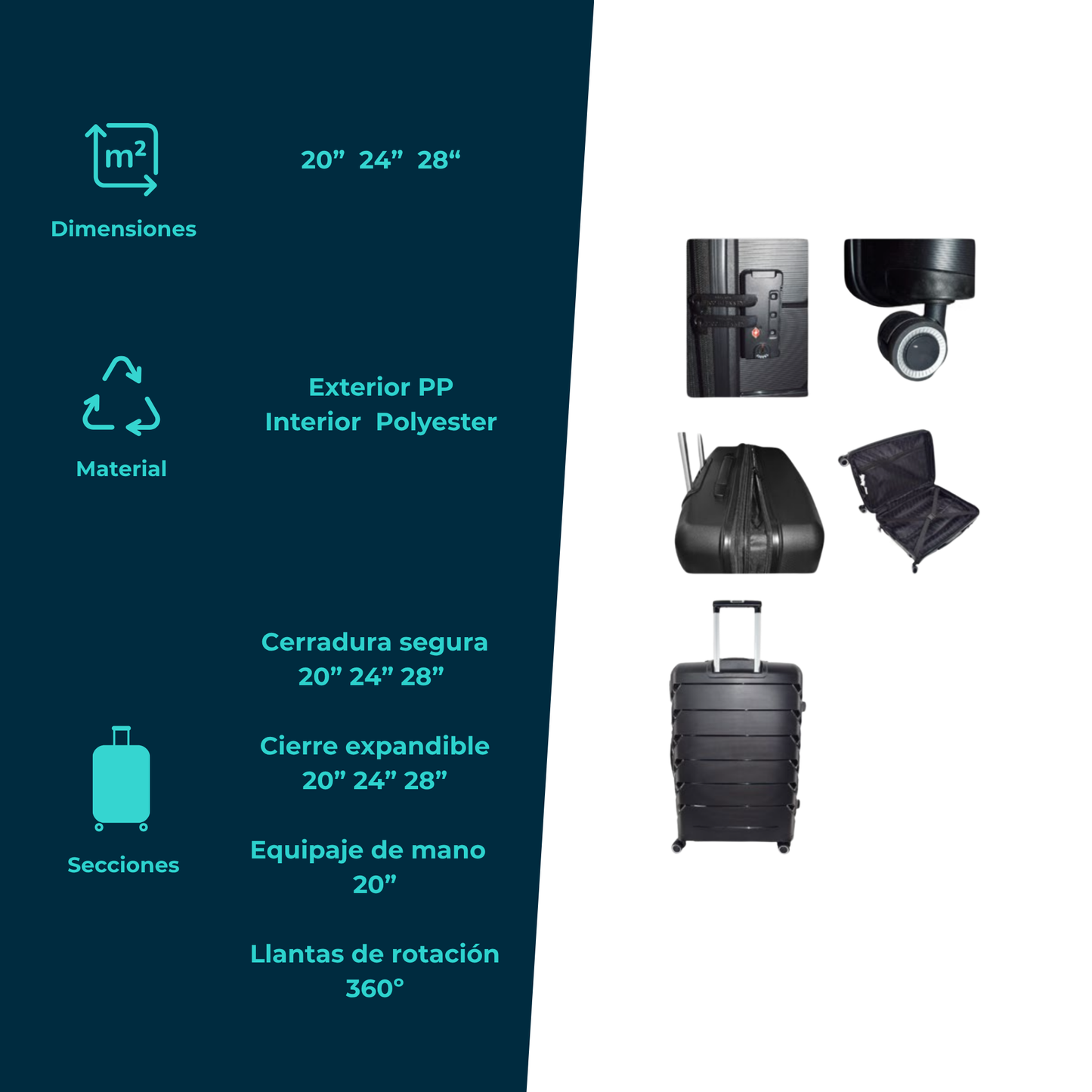 Maleta Kenneth Cole Liberty  360° — Talla 20” / 24” / 28”