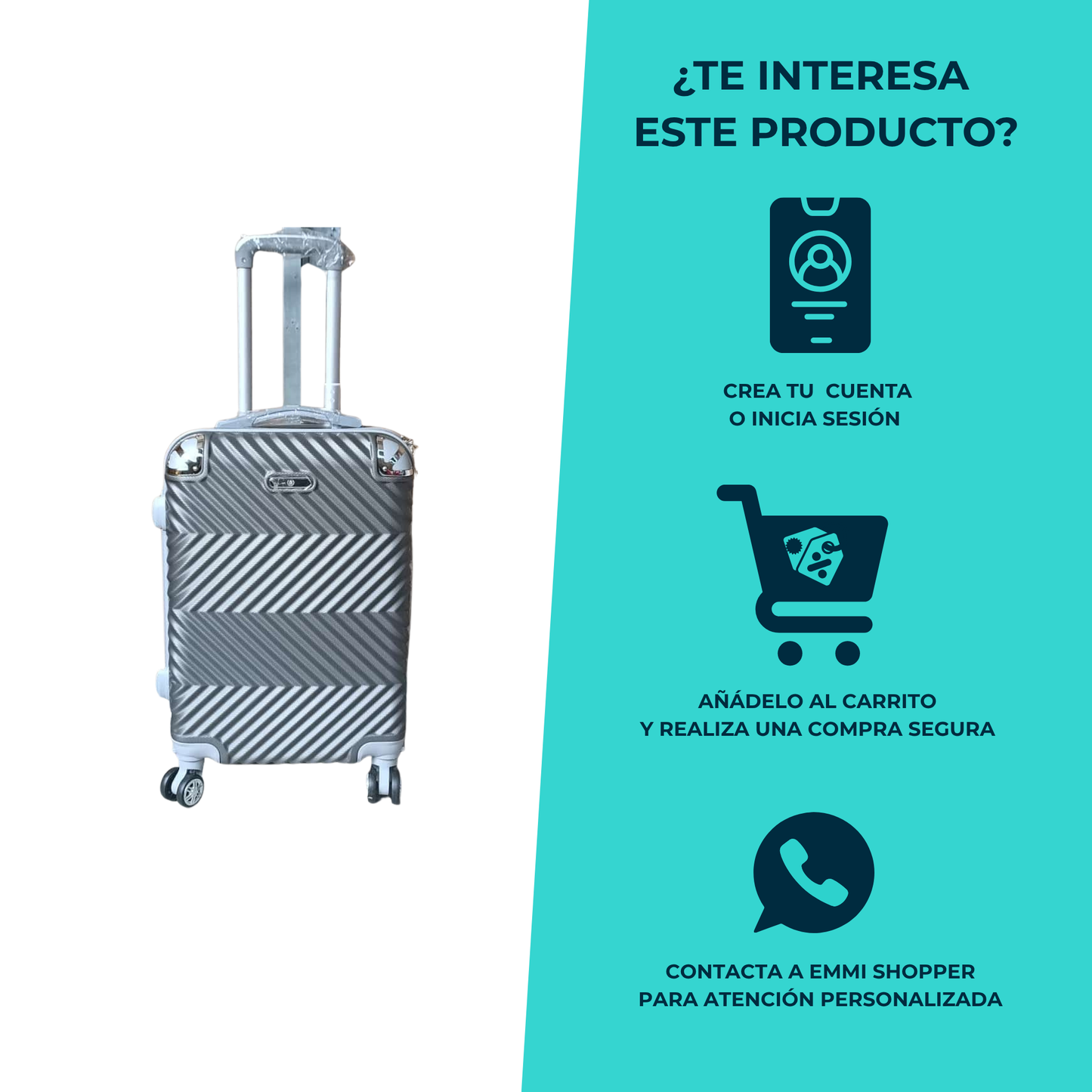 Maleta Rígida de Viaje con Llantas 360° 18” a 28” Varios Colores