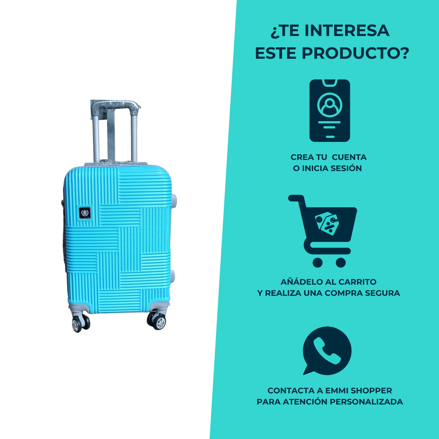Maleta Rígida Diseño Geométrico ruedas desmontables 360° 18” a 28”