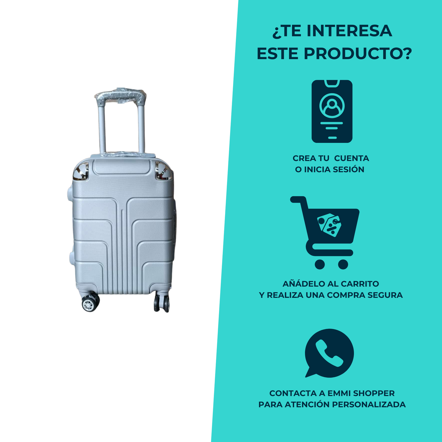 Maleta Rígida de Viaje Diseño Minimalista 360° 18” a 28” Negro o Gris