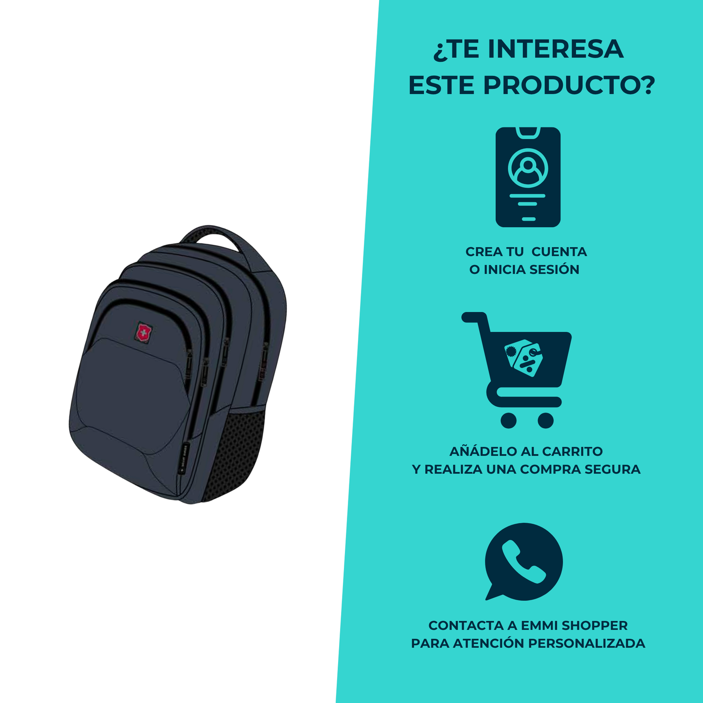 Mochila Royal Swiss con Diseño Ejecutivo y Espalda Acolchonada