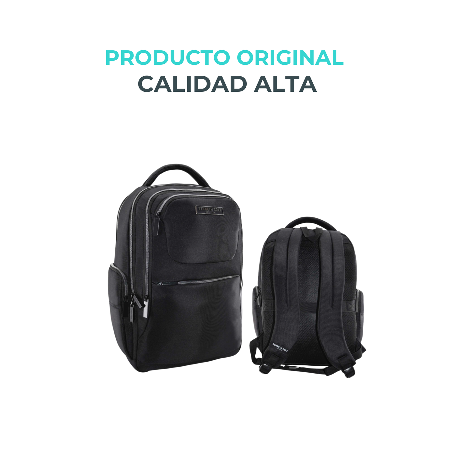 Mochila Kenneth Cole Negra con Compartimento para Laptop
