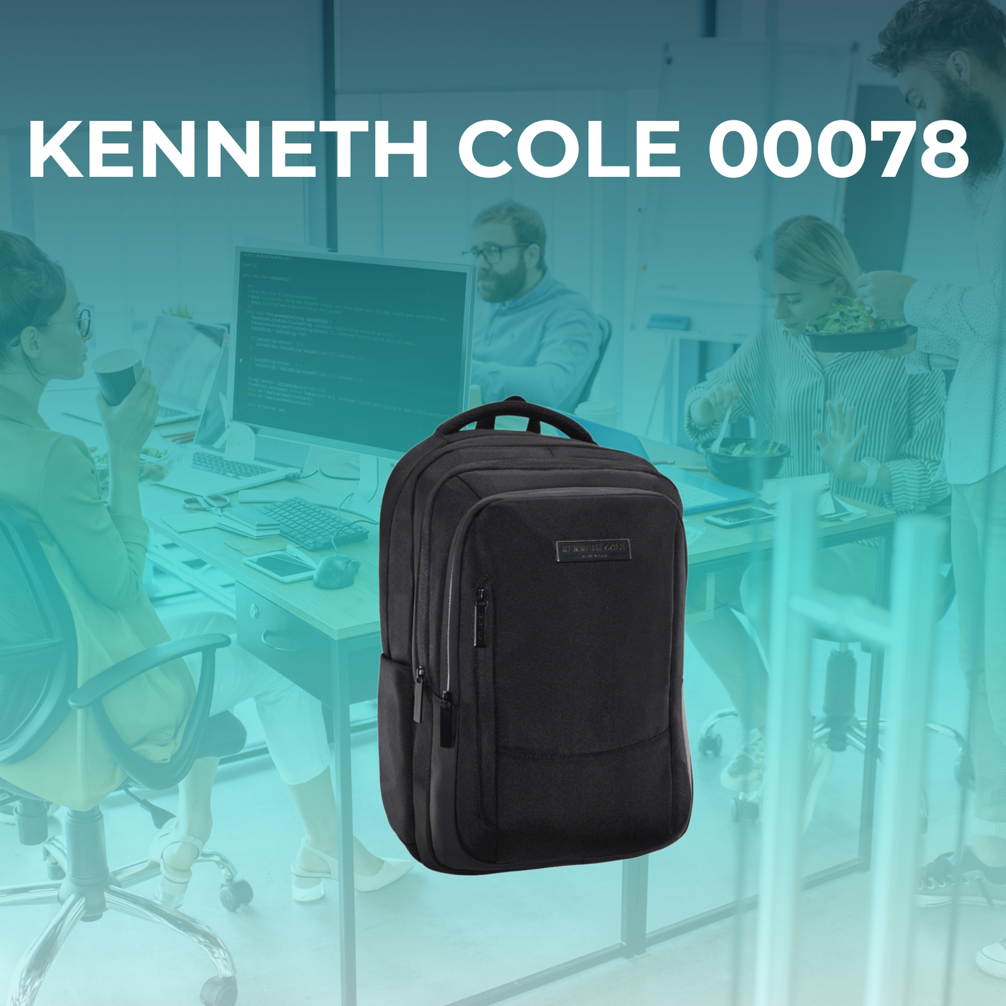 Mochila Kenneth Cole Negra con Puerto USB