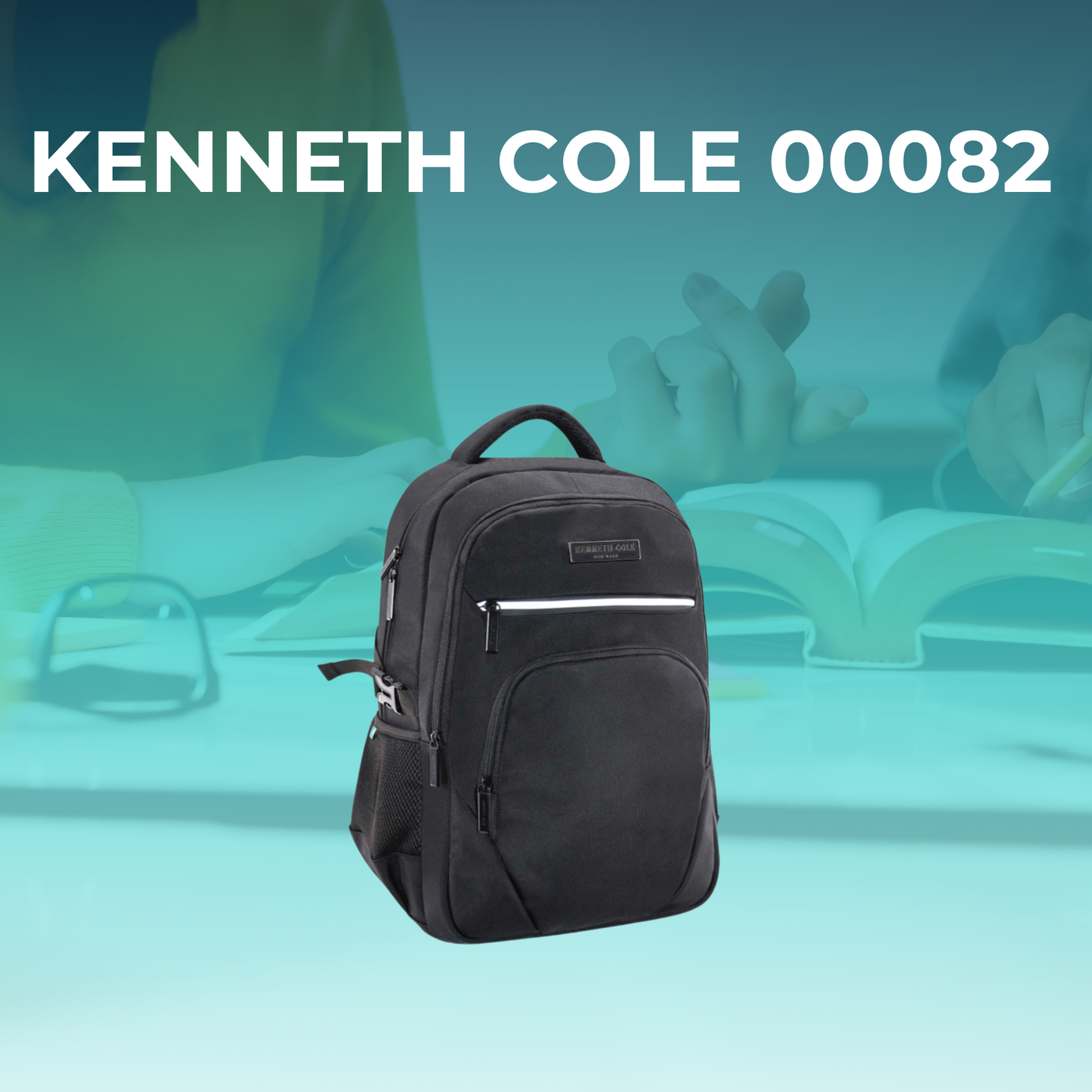 Mochila Kenneth Cole Negra de Gran Capacidad 36L