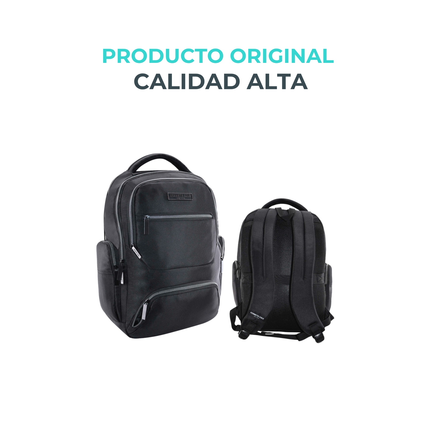 Mochila Kenneth Cole Negra con Estilo Ejecutivo 25L