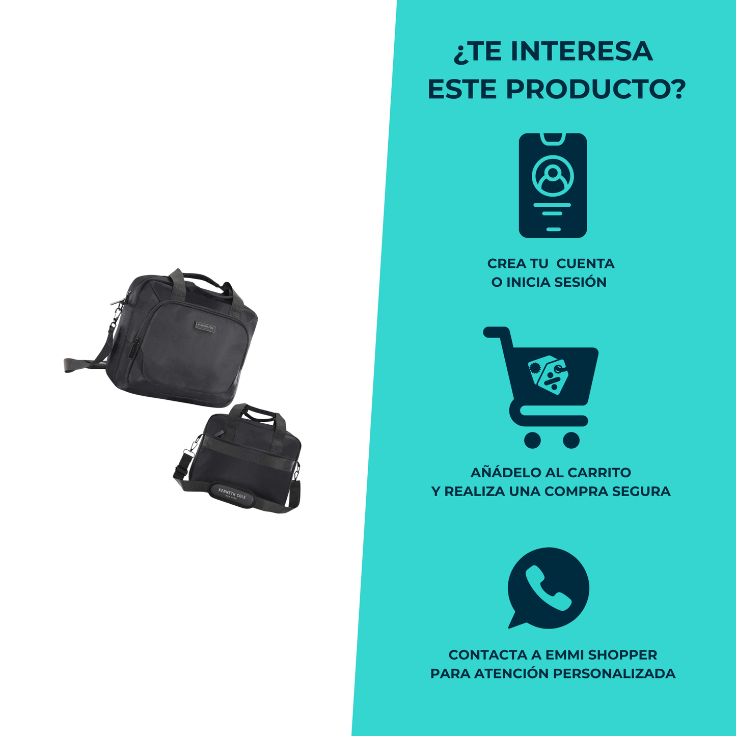 Portafolio para Laptop Kenneth Cole New York 11L Nylon Resistente