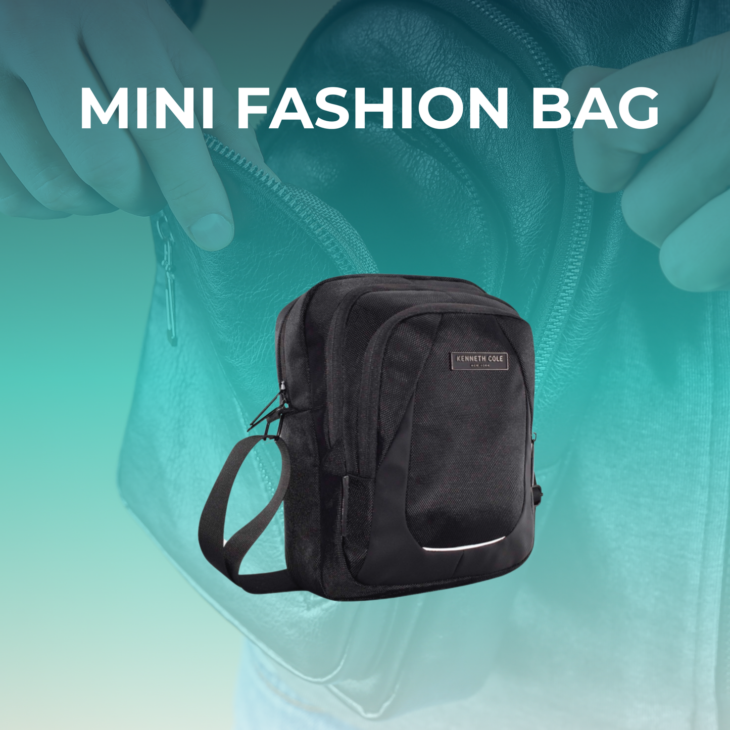 Messenger Bag Kenneth Cole 5L – Poliéster & PVC Resistente con Organizador