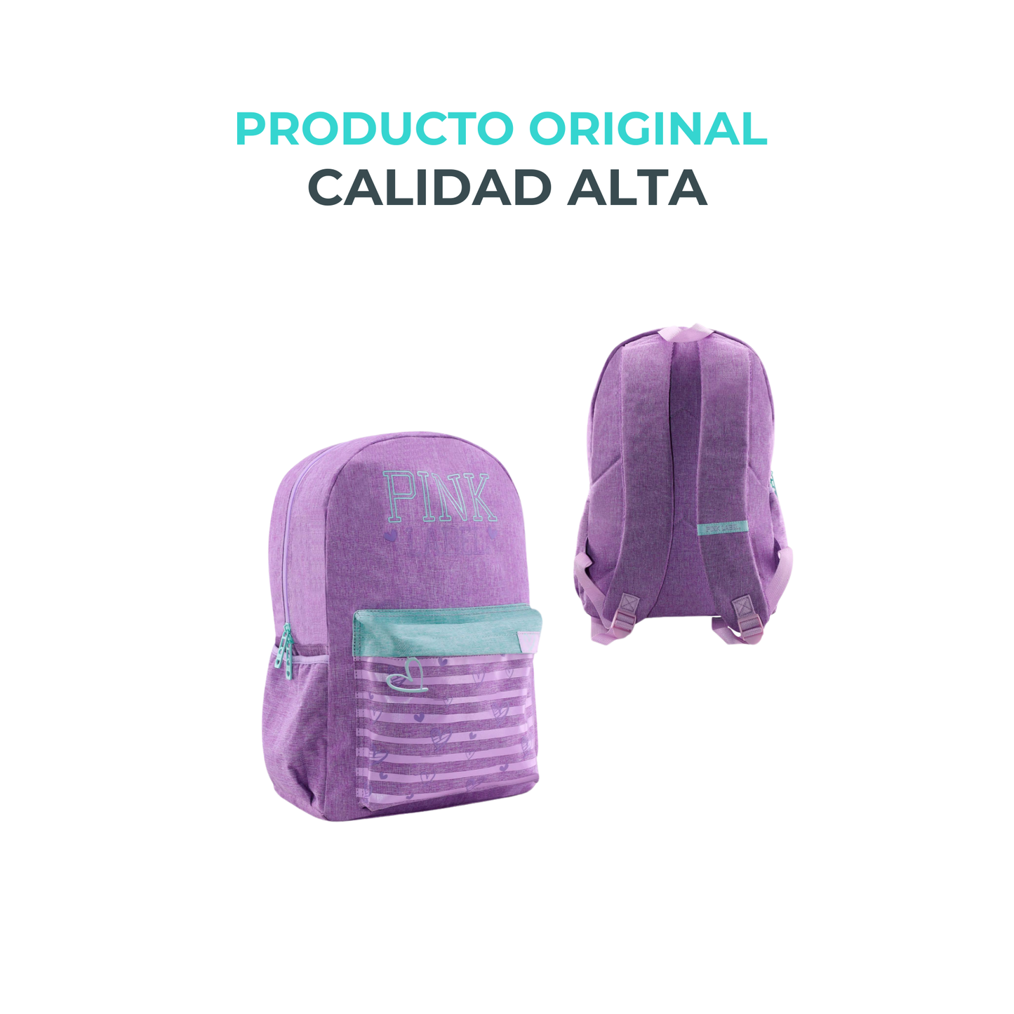 Mochila Original Pink Label colores vivos con Bolsillo Rayado