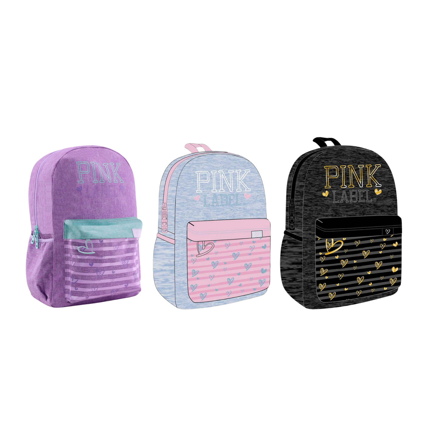 Mochila Original Pink Label colores vivos con Bolsillo Rayado