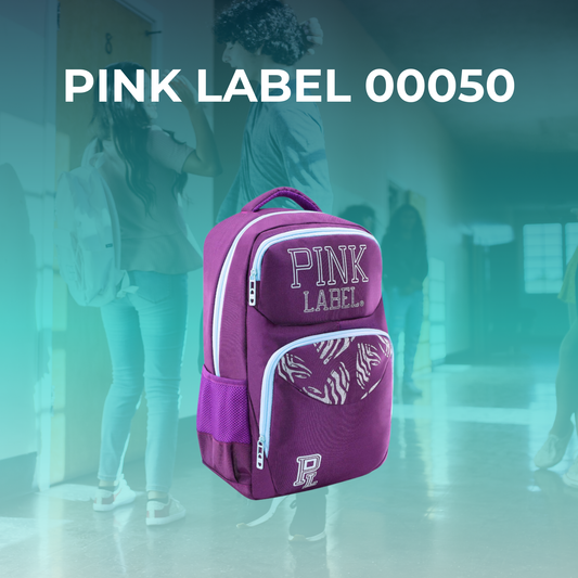 Mochila Escolar Pink Label varios colores con detalles vistosos