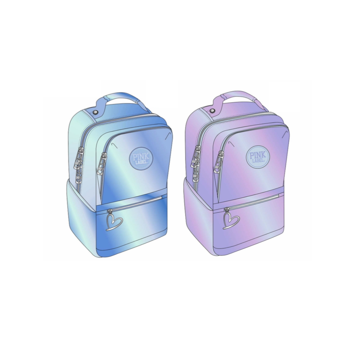 Mochila Original Pink Label Colores Metálicos con Acabado Brillante